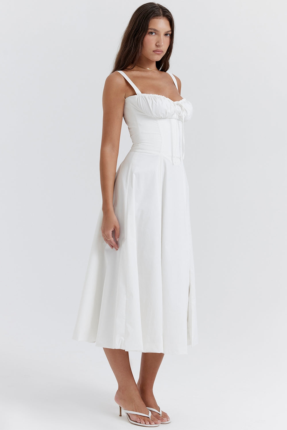 Carmen White Bustier Sundress